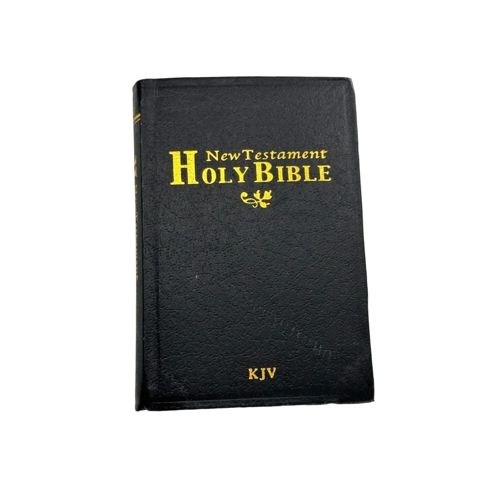 Pocket Size New Testament Holy Bible KJV Black Leather Hardcover Gold Gilded 4